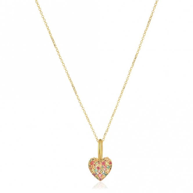 Sif Jakobs Pave Heart Necklace Gold Plated SJ-P72356-CZ-YG 