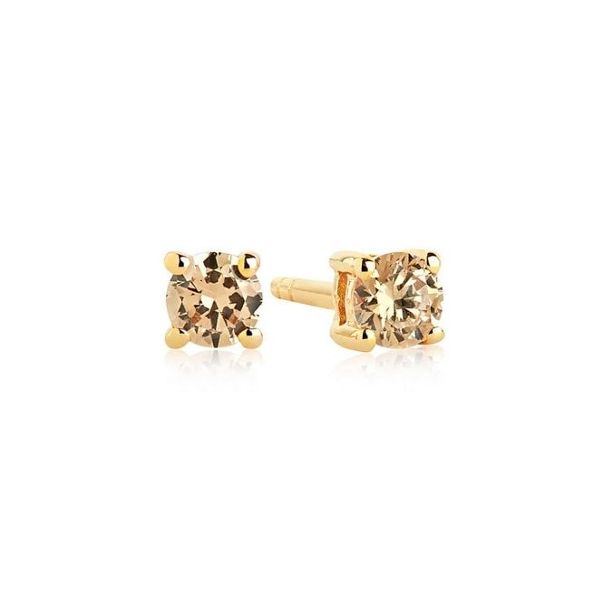 Sif Jakobs Princess Round 18k Gold Plated Yellow Zirconia SJ=E3MMRD-YEL 
