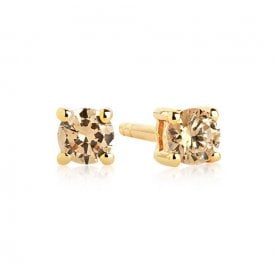 Princess Round 18k Gold Plated Yellow Zirconia SJ=E3MMRD-YEL 