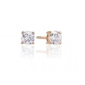 Princess Round Rose Gold Plated Earrings SJ-E7MMRD-CZ(RG)