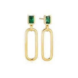 Roccanova Lungo 18ct Yellow Gold Plated Hoop Earrings SJ-E42256-GCZ-YG