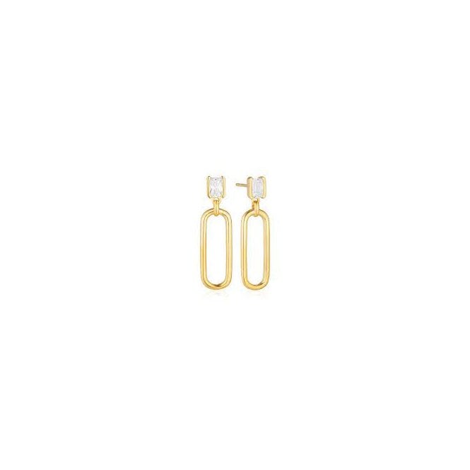 Sif Jakobs Roccanova Lungo Gold Plated Stud Earrings SJ-E42256-CZ-YG