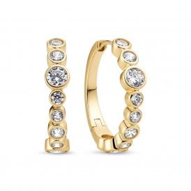 Sardinien Creolo Hoop Earrings SJ-E2669-CZ-YG YGP