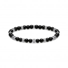 Silver & Obsidian Lucky Braclet A1924-704-11