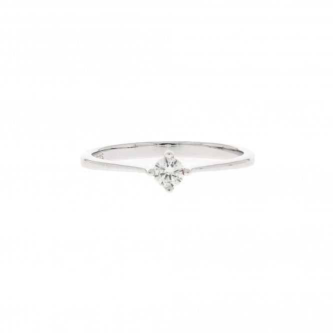Solitaire Ring 0.15ct Diamond 9ct White Gold