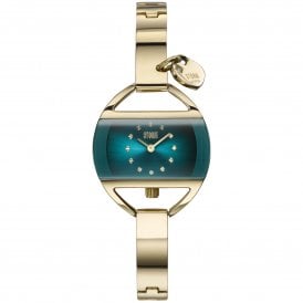 Ladies Temptress Charm Gold Teal Watch 47013GD/T