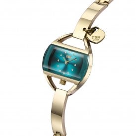 Ladies Temptress Charm Gold Teal Watch 47013GD/T