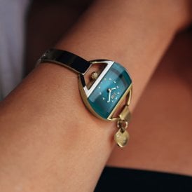 Ladies Temptress Charm Gold Teal Watch 47013GD/T
