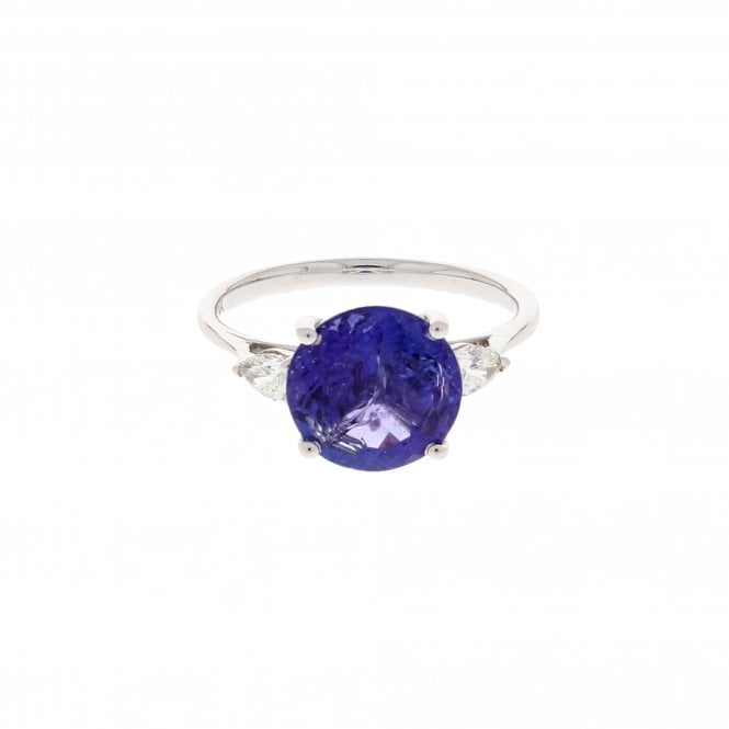Tanzanite 0.25ct Diamond G - H Colour SI2 Clarity 9ct White Gold Diamond Set Ring