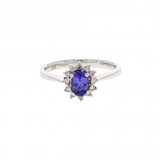Tanzanite 0.33 Carat with 0.14ct Diamonds 18ct White Gold Ring