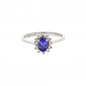 0.33 Carat with 0.14ct Diamonds 18ct White Gold Ring