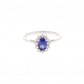 0.60 Carat with 0.18ct Brilliant Cut Diamonds 18ct White Gold Ring