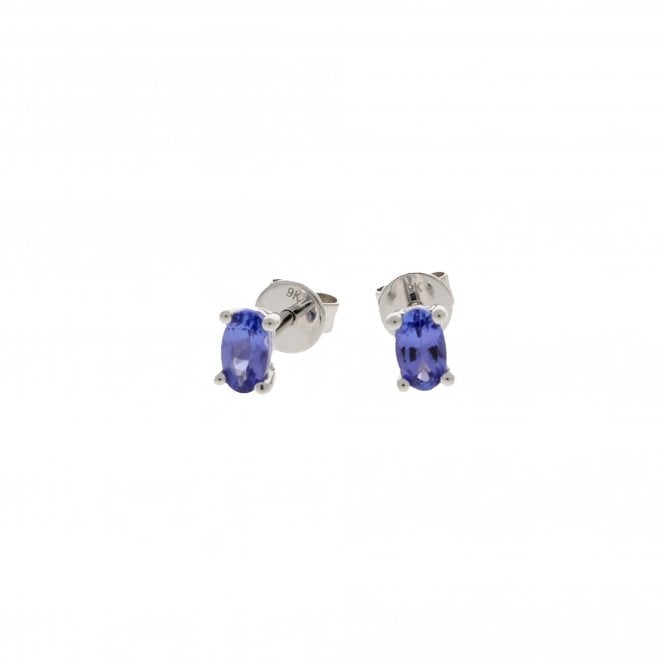 Tanzanite 9ct White Gold Earrings 