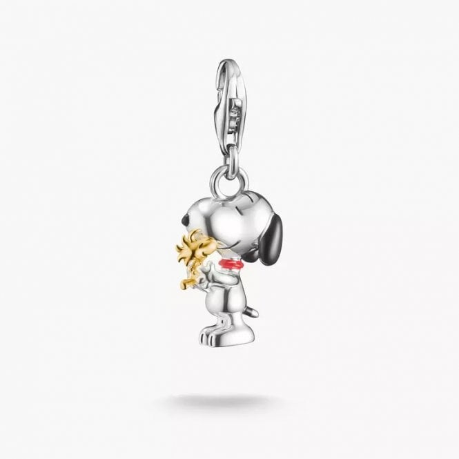 Thomas Sabo 18k Gold Plated Charm Pendant Snoopy with Woodstock Friends Peanuts Original 2228-427-7