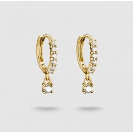 ALLOY YGP WCZ HUGGIE & DROPLET HOOP EARRINGS CR781-M01-14