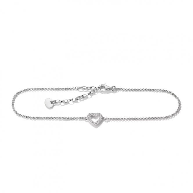 Thomas Sabo Anklet Heart with White Zirconia AK0007-M02-14-L27