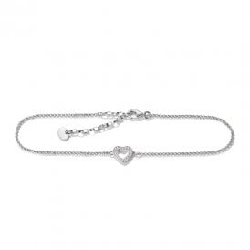 Anklet Heart with White Zirconia AK0007-M02-14-L27