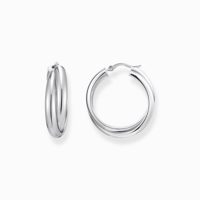 Thomas Sabo Big Silver Hoop Intertwined Design Earrings CR738-001-21
