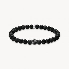 Black Obsidian Beads Bracelet A2194-705-11-L19