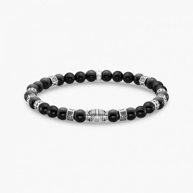 Thomas Sabo Bracelet With Black Onyx Beads Silver A2087-507-11-L17 17CM