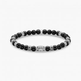 Bracelet With Black Onyx Beads Silver A2087-507-11-L17 17CM