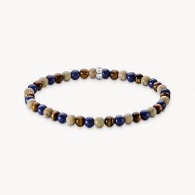Brown and Blue Beads Bracelet A2183-531-7-L19