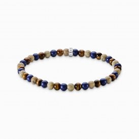Brown & Blue Bead Bracelet A2183-l17