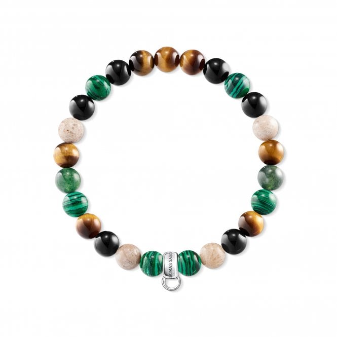Thomas Sabo Charm Bracelet Brown Green White 16.5cm X0217-947-7-L16.5 