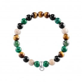 Charm Bracelet Brown Green White 16.5cm X0217-947-7-L16.5 