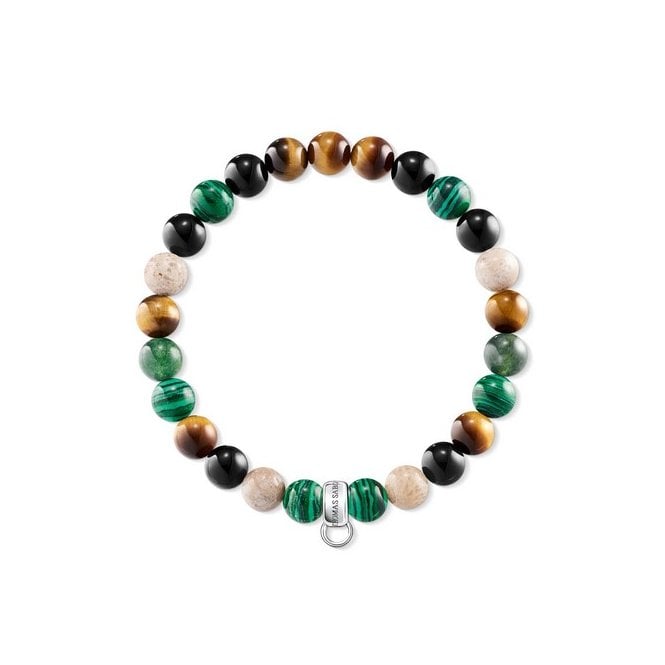 Thomas Sabo Charm Bracelet Brown Green White 17.5cm X0217-947-7