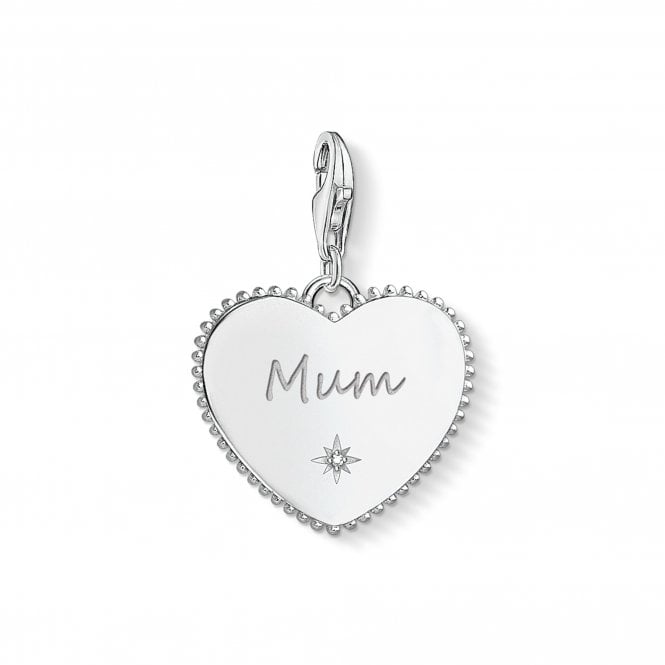 Thomas Sabo Charm Pendant Heart Mum Silver CZ 1688