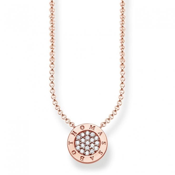 Thomas Sabo Classic Pave Rose Plated Necklace KE1491-416-14-L45 