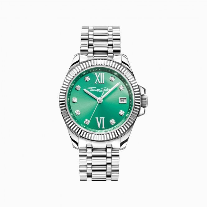 Thomas Sabo Divine Green Dial & Steel Bracelet WA0404-201-211-33MM