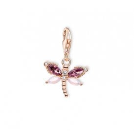 Dragonfly Pendant Charm Rose Gold Plated 1873-323-7 