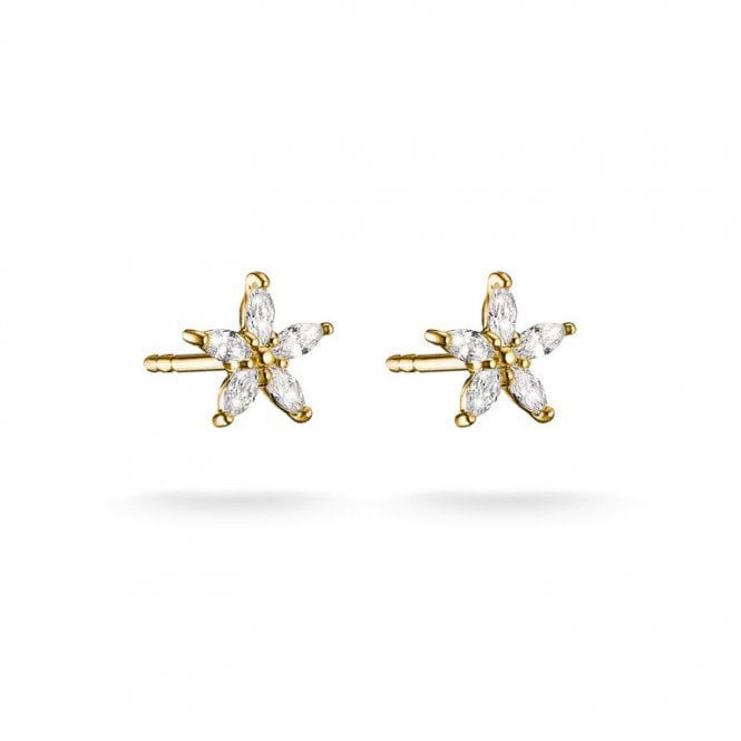 Thomas Sabo Flower Stud Earrings with White Zirconia H2376-M01-14
