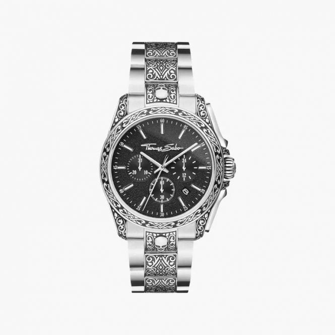 Thomas Sabo Gents Rebel at Heart Skull Black Watch WA0377-201-203-41MM