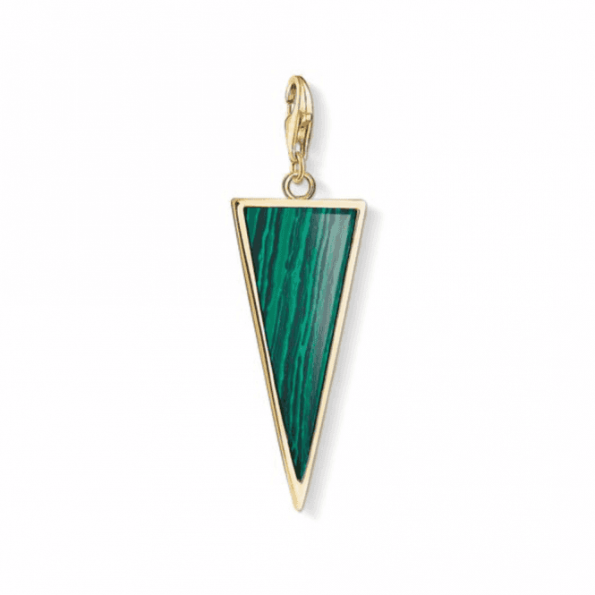 Thomas Sabo Gold Coloured Green Triangle Charm