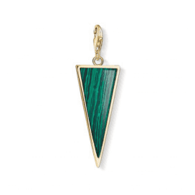Gold Coloured Green Triangle Charm