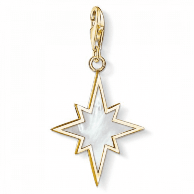 Thomas Sabo Gold Coloured Star Mother Of Pearl Charm
