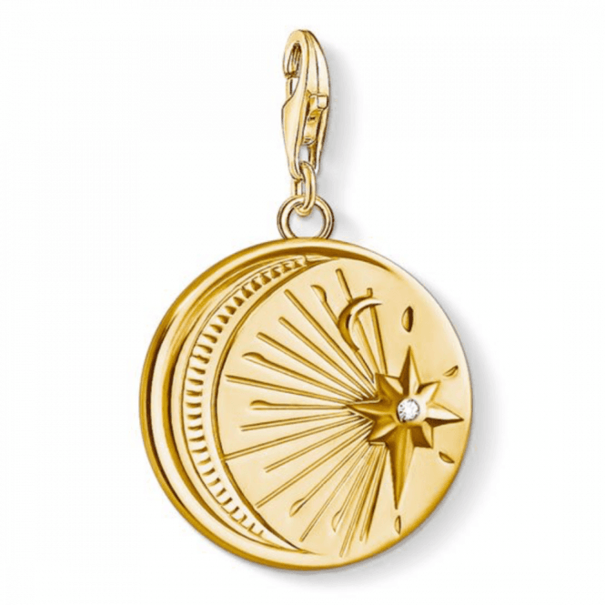 Thomas Sabo Gold Coloured Vintage Moon and Star Charm 