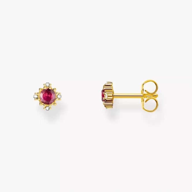 Thomas Sabo Gold-Plated Small Ear Studs Vintage Red Sapphire H2311-995-10 YGP