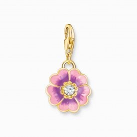 Gold Plated Violet Flower Charm Pendant 2208-565-7