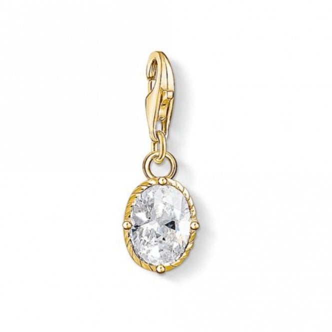 Thomas Sabo Gold Plated White Stone Charm