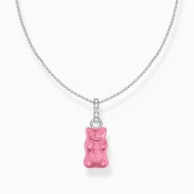 Haribo Necklace Pink Goldbears Pendant with Zirconia KE2209-052-9-L45