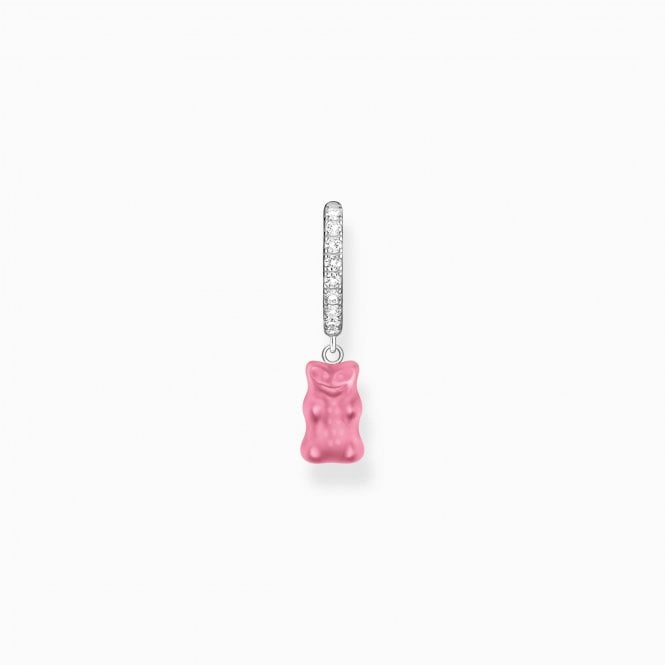 Thomas Sabo Haribo Single Hoop Earring Pink Goldbear Pendant & Zirconia CR726-052-9