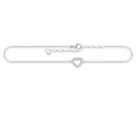 Heart Anklet Silver 27cm AK0007-061-14-L27 