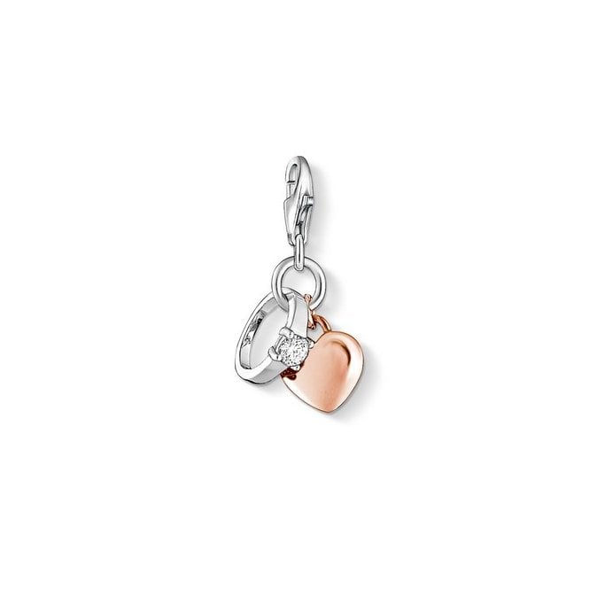 Thomas Sabo Heart & Ring Charm Rose Gold Plated 1000-416-14