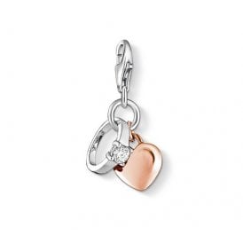 Heart & Ring Charm Rose Gold Plated 1000-416-14