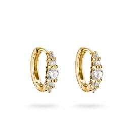 Hoop Earrings with White Zirconia CR778-M01-14