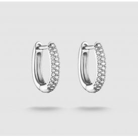 HUGGIE PAVE HOOP EARRINGS CR779-051-14